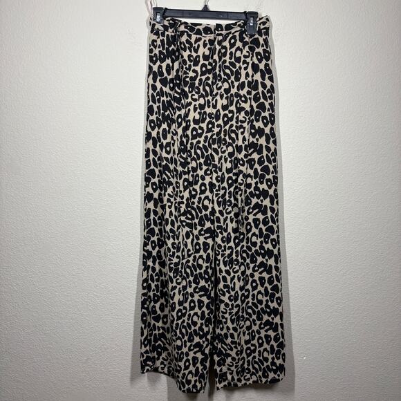 Fisherman’s Daughter Womens Size Medium Leopard Print Wide Leg Pants Tan Black - Picture 2 of 10